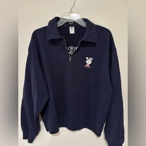 Uniquelo Labubu Sweater - Navy Blue with Embroidered Design
